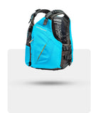 Stohlquist women's blue kayaking life jacket with adjustable straps and front pocket