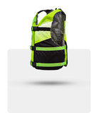 Stohlquist youth lime and black kayak life jacket side view with adjustable straps