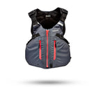 Stohlquist Cruiser gray and coral women's kayak life jacket with front zipper and pockets