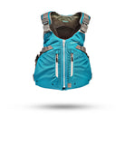 Stohlquist Cruiser turquoise and gray kayaking life jacket front view, safety gear for paddling.