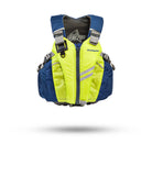 Stohlquist Drifter high-visibility yellow and blue kayaking life jacket, front view