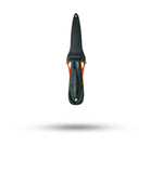 Stohlquist SqueezeLock red kayak safety knife with black sheath on white background