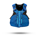 Stohlquist Trekker blue kayaking life jacket front view, high-quality paddling safety gear