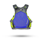 Stohlquist sapphire blue and gray kayaking life jacket with safety straps and logo