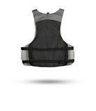 Stohlquist gray and black kayaking life jacket back view with adjustable straps